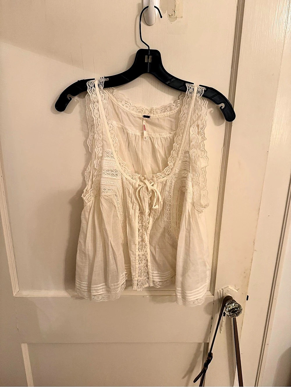 Free People Adella Cami Lace Tank Top White Medium